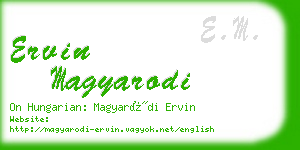 ervin magyarodi business card